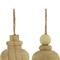 Set of 2 Natural Wood Finial Christmas Tree Ornaments 6.5"